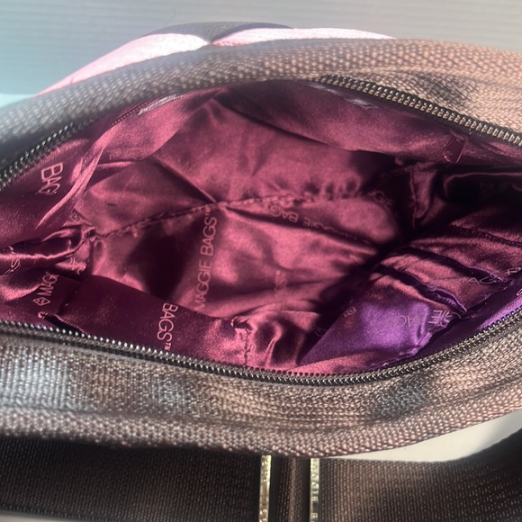 Maggie Bags Pink/Brown Genuine Seat Belt Webbing Medium Handbag/Shoulder Bag - Picture 5 of 11